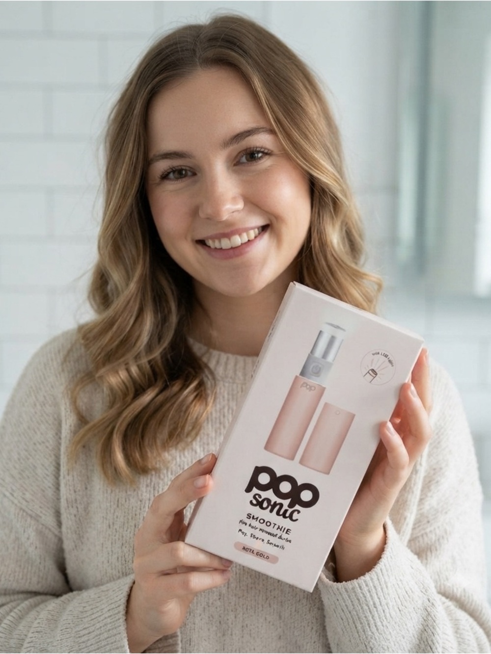 NWT Pop Sonic Smoothie Fine Hair Removal Device Rose Gold LED Light